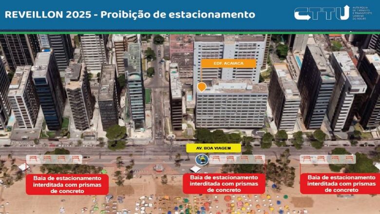Esquema de trânsito para o Virada Recife 2025 | Foto: CTTU/Divulgação