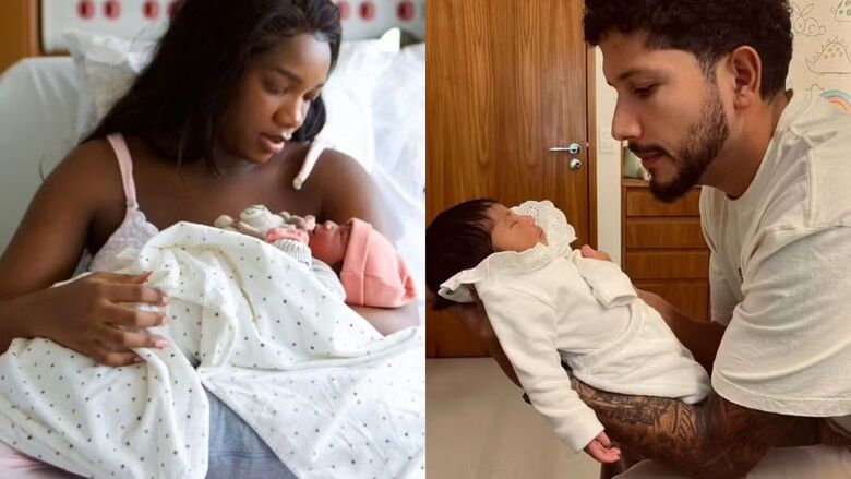 A cantora Iza deu à luz à filha Nala, fruto do relacionamento com Yuri Lima