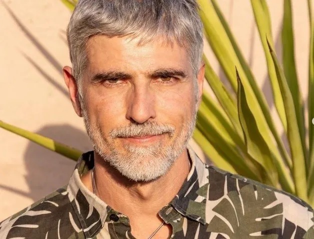 Reynaldo Gianecchini de cabelos brancos  Foto: Henrique Hansmann/Instagram