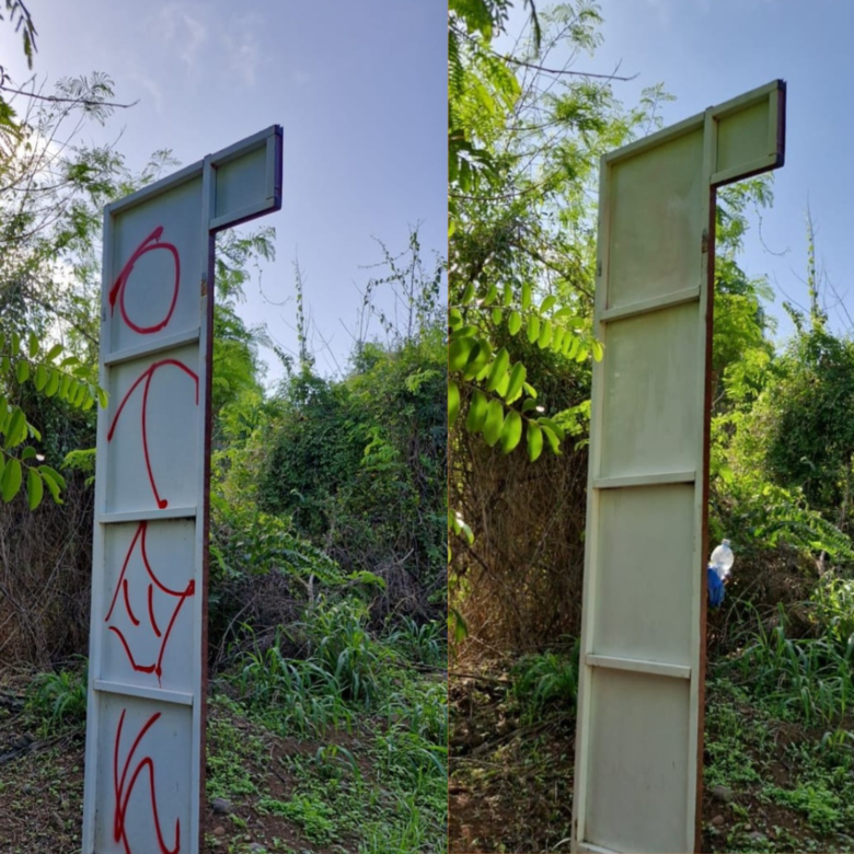 Episódio de vandalismo gerou revolta nas redes sociais entre moradores e visitantes de Fernando de Noronha | Foto: Giselle Soares/ICMBio Noronha