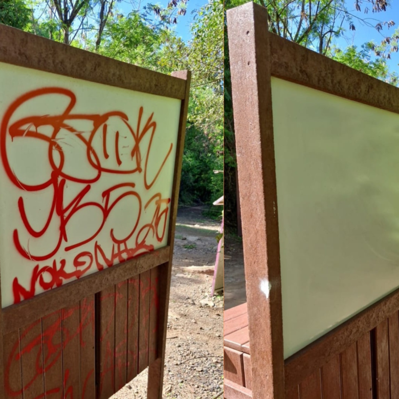 Episódio de vandalismo gerou revolta nas redes sociais entre moradores e visitantes de Fernando de Noronha | Foto: Giselle Soares/ICMBio Noronha