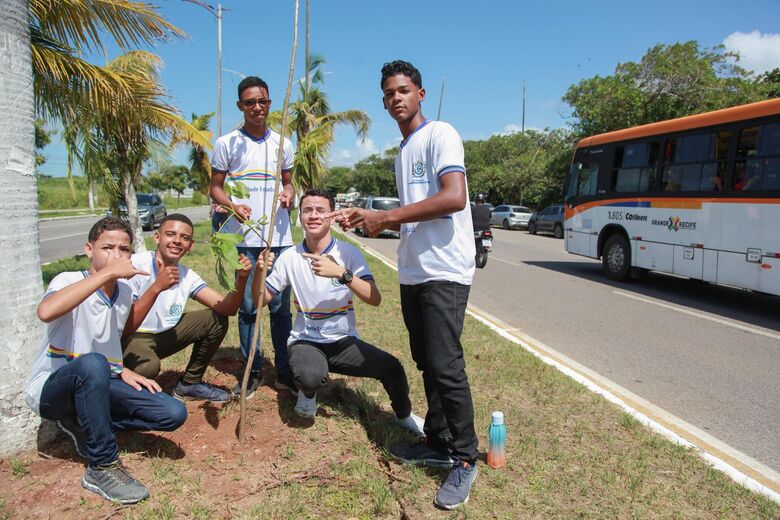 Primeiras mudas do projeto foram plantadas nesta terça-feira (3) | Foto: Davi de Queiroz/Folha de Pernambuco