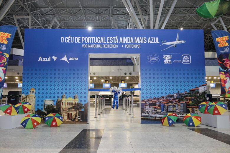 Azul Linhas Aéreas inaugura voo direto Recife-Cidade do Porto, em Portugal | Foto: Walli Fontenele/Folha de Pernambuco