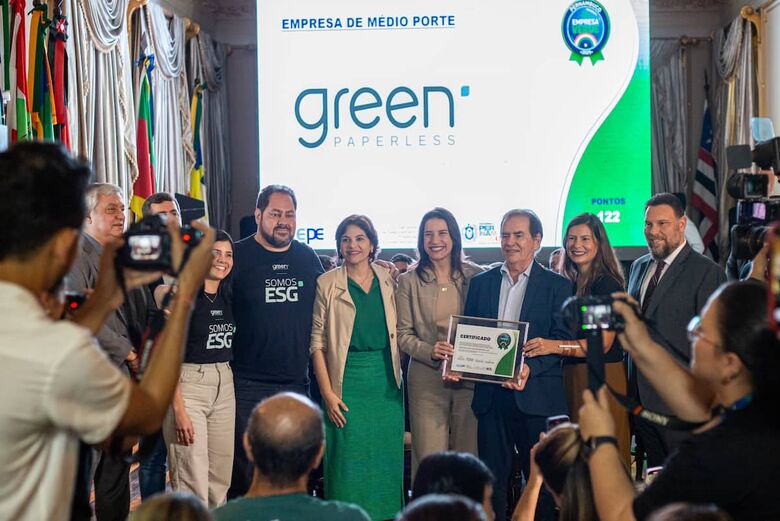 A Green Paperless, healthtech do sistema MV, foi uma das contempladas com o Selo Empresa Verde 2025. Foto: Matheus Ribeiro/Folha de Pernambuco. 