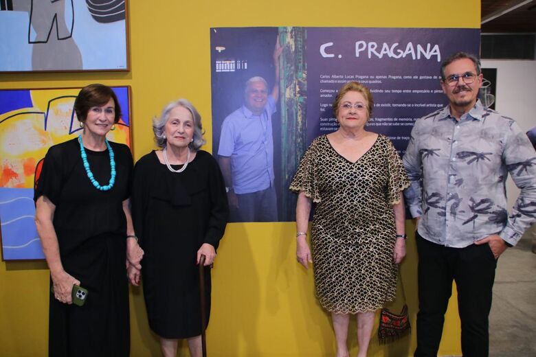 Bessy Veiga, presidente da Fundação Alice Figueira de Apoio ao IMIP (FAF); Maria do Carmo Freire Pragana, viúva de Carlos Bragana; Silvia Rassin, presidente do Imip; Rinaldo Carvalho, curador da exposição