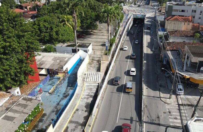 Túnel da Abolição, no bairro da Madalena, Zona Oeste do Recife, passa a ser administrado pela prefeitura da cidade. - Foto: Seduh-PE/Divulgação
