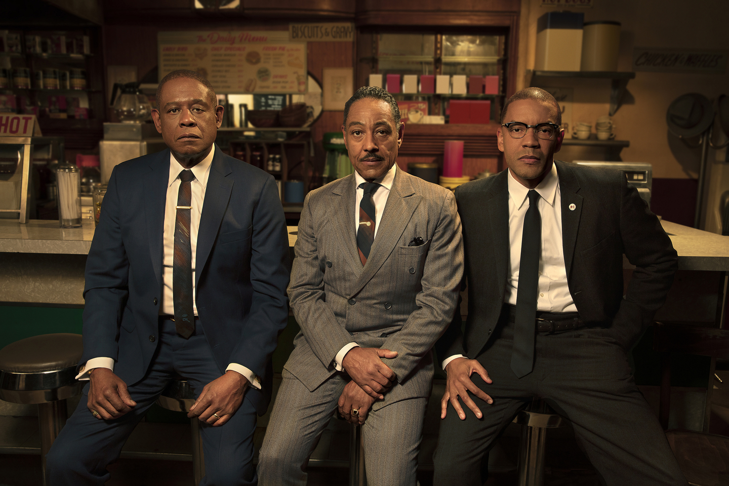 Forest Whitaker, Giancarlo Esposito e Nigél Thatch, em 