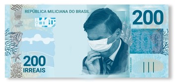  Nota de R$ 200,00 (meme) ilustrada com a foto do presidente Jair Bolsonaro