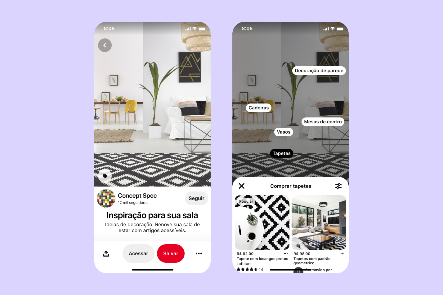 Tag de compra, Pinterest