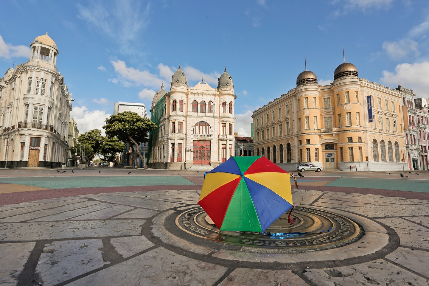 Praça do Marco Zero vazia durante o carnaval