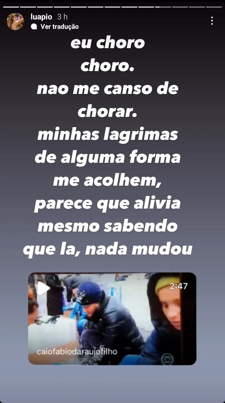 Postagem de Luana Piovani em desabafo à situação da Ucrânia