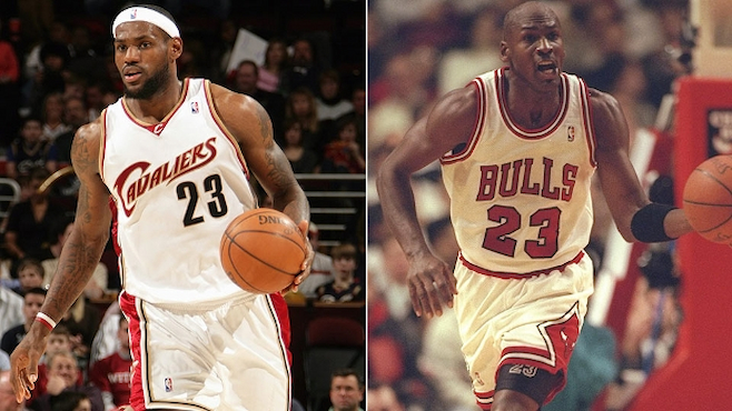 Michael Jordan em 1984 e LeBron James em 2003