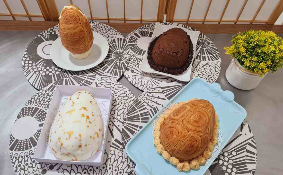 Ovos de Páscoa de bolo de rolo