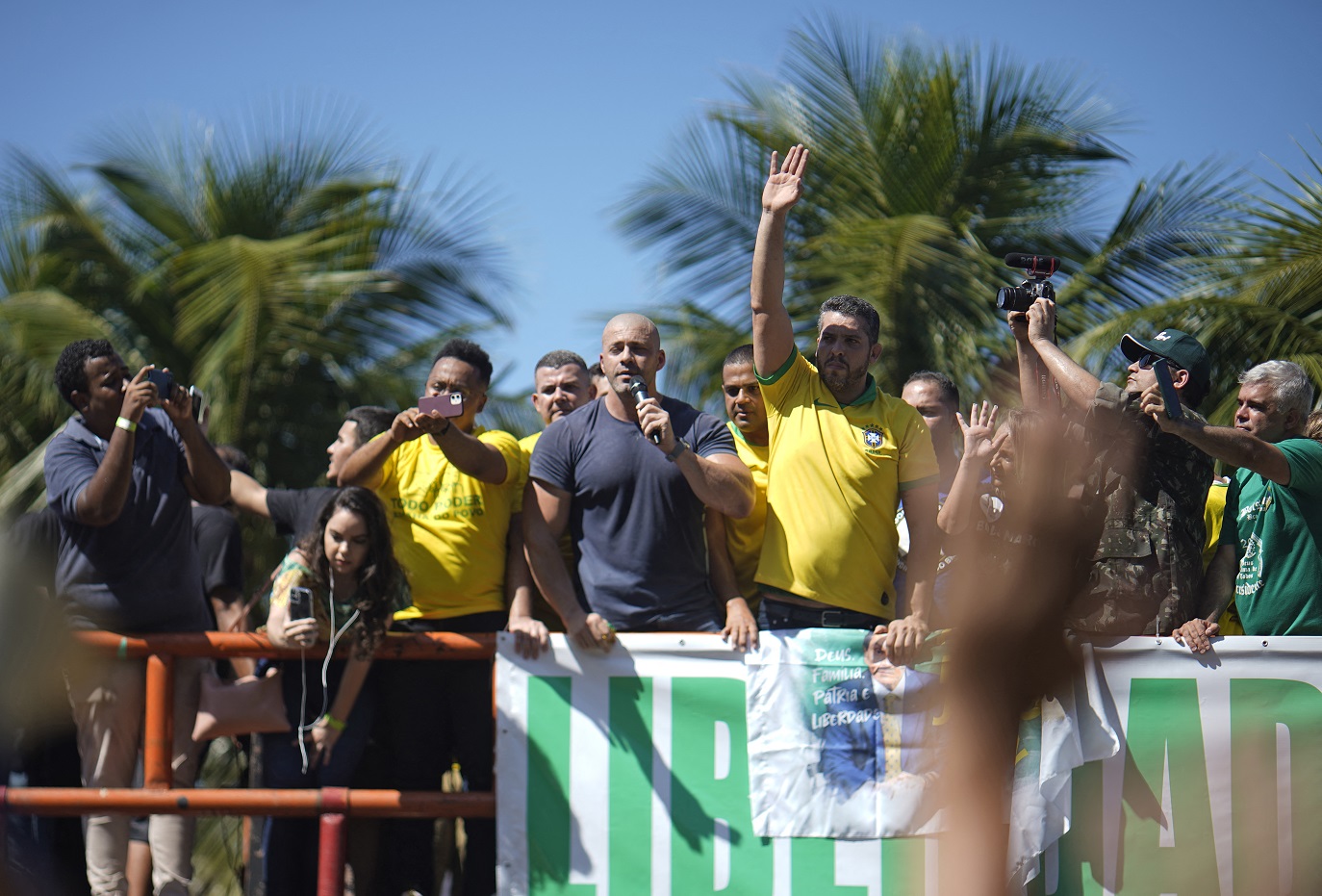 Ato de apoio a Bolsonaro, no Rio de Janeiro