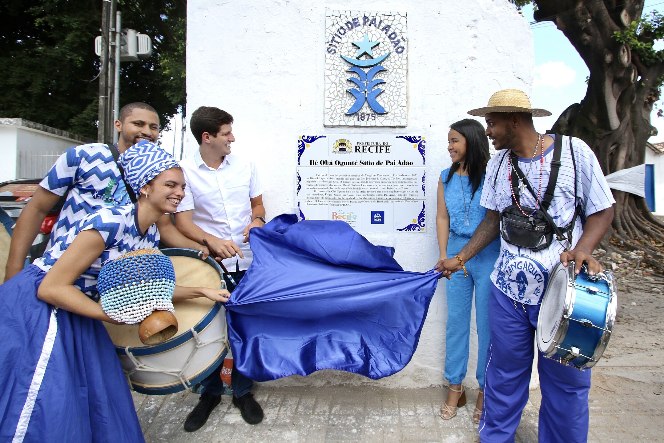 Placa de sinalização no Sítio do Pai Adão