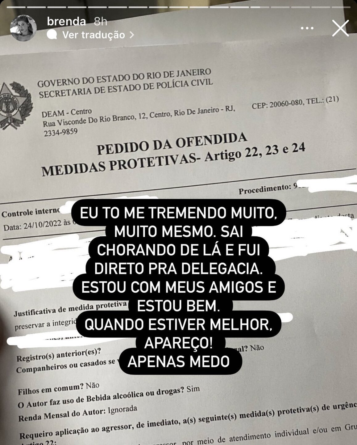 Influencer acusa cantor de agressão