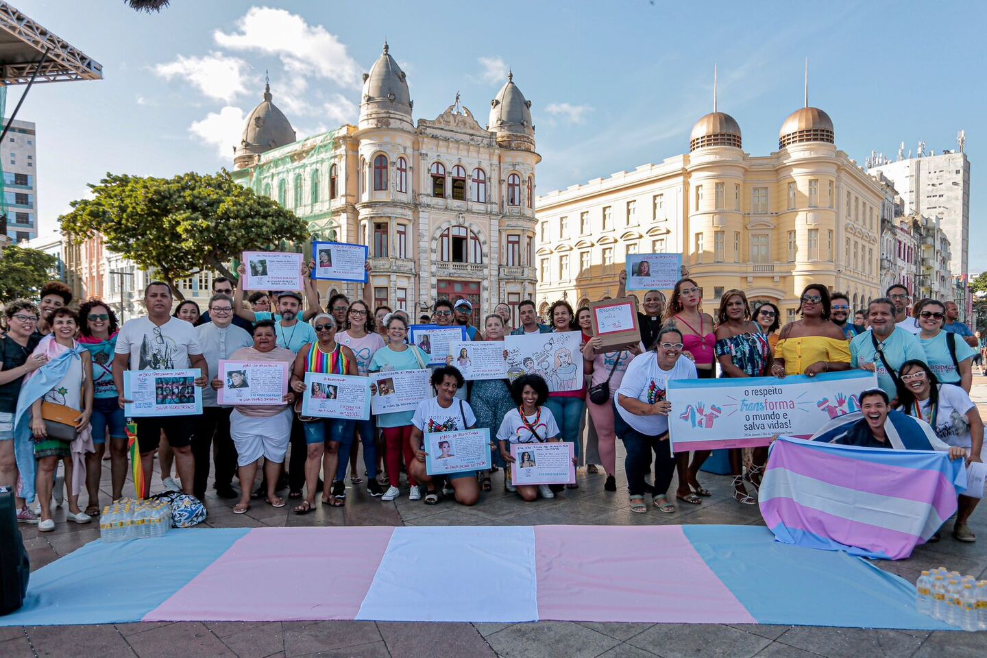 Ato pelo dia da visibilidade Trans, realizado no Marco Zero