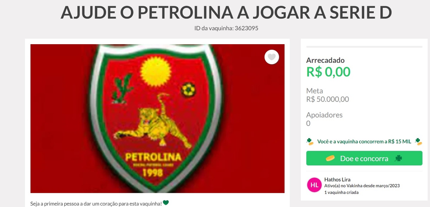 Petrolina ficou com a vaga na Série D em 2024