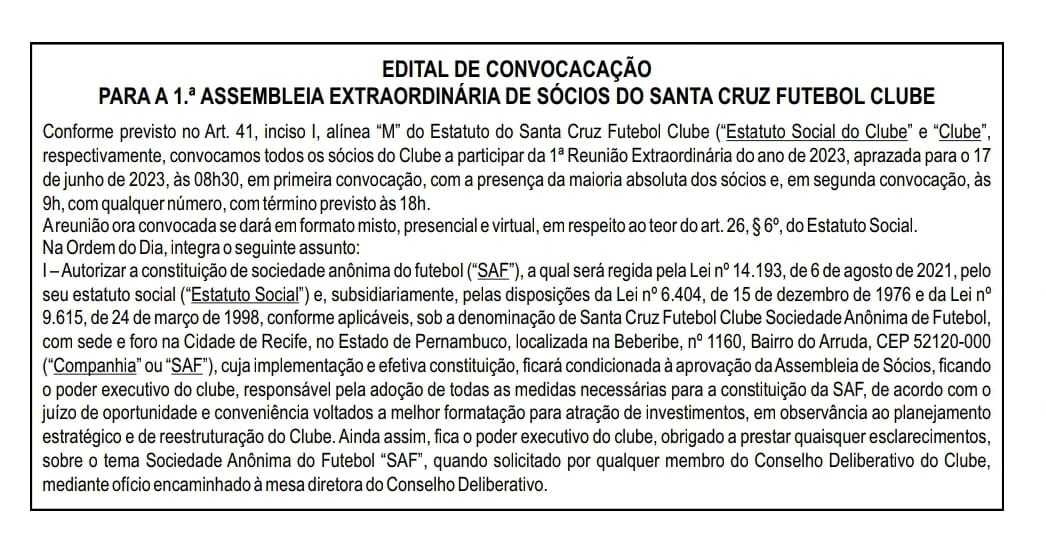 Assembleia Geral de Sócios do Santa