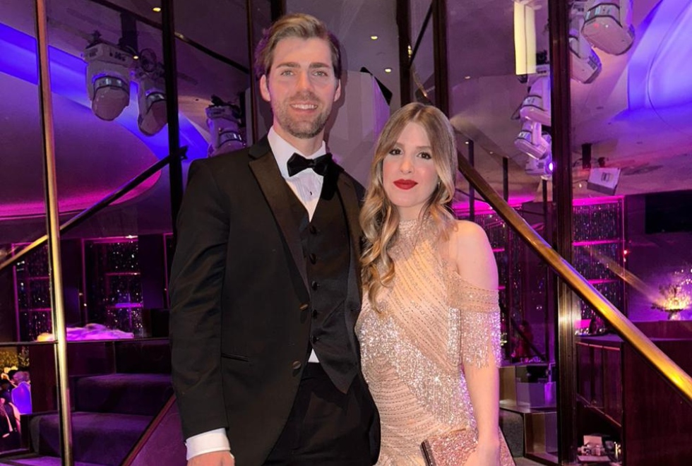 Luana e seu companheiro Artur Berenstein, em festa da Forbes, em NY