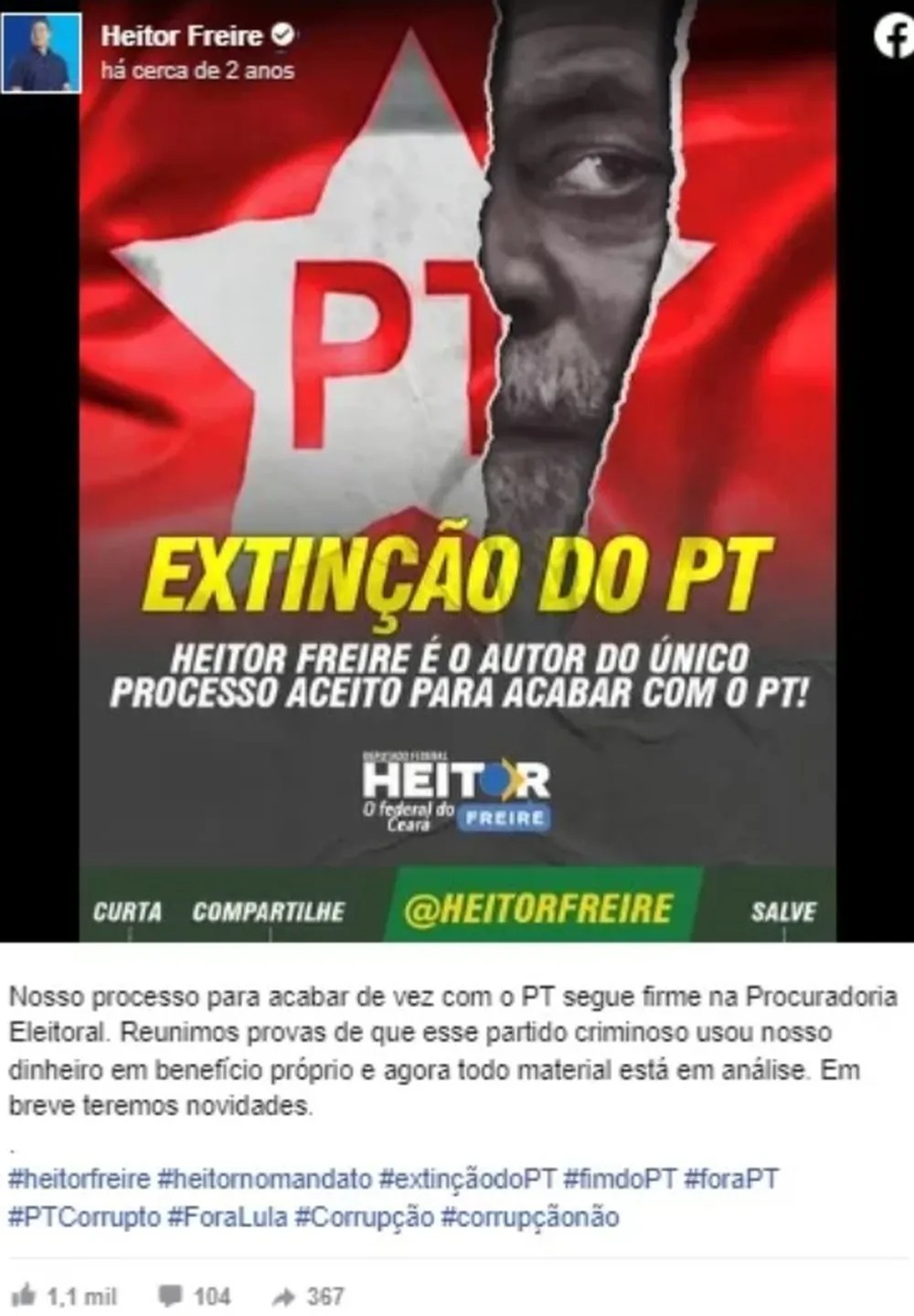 Postagem feita por Heitor Freire 