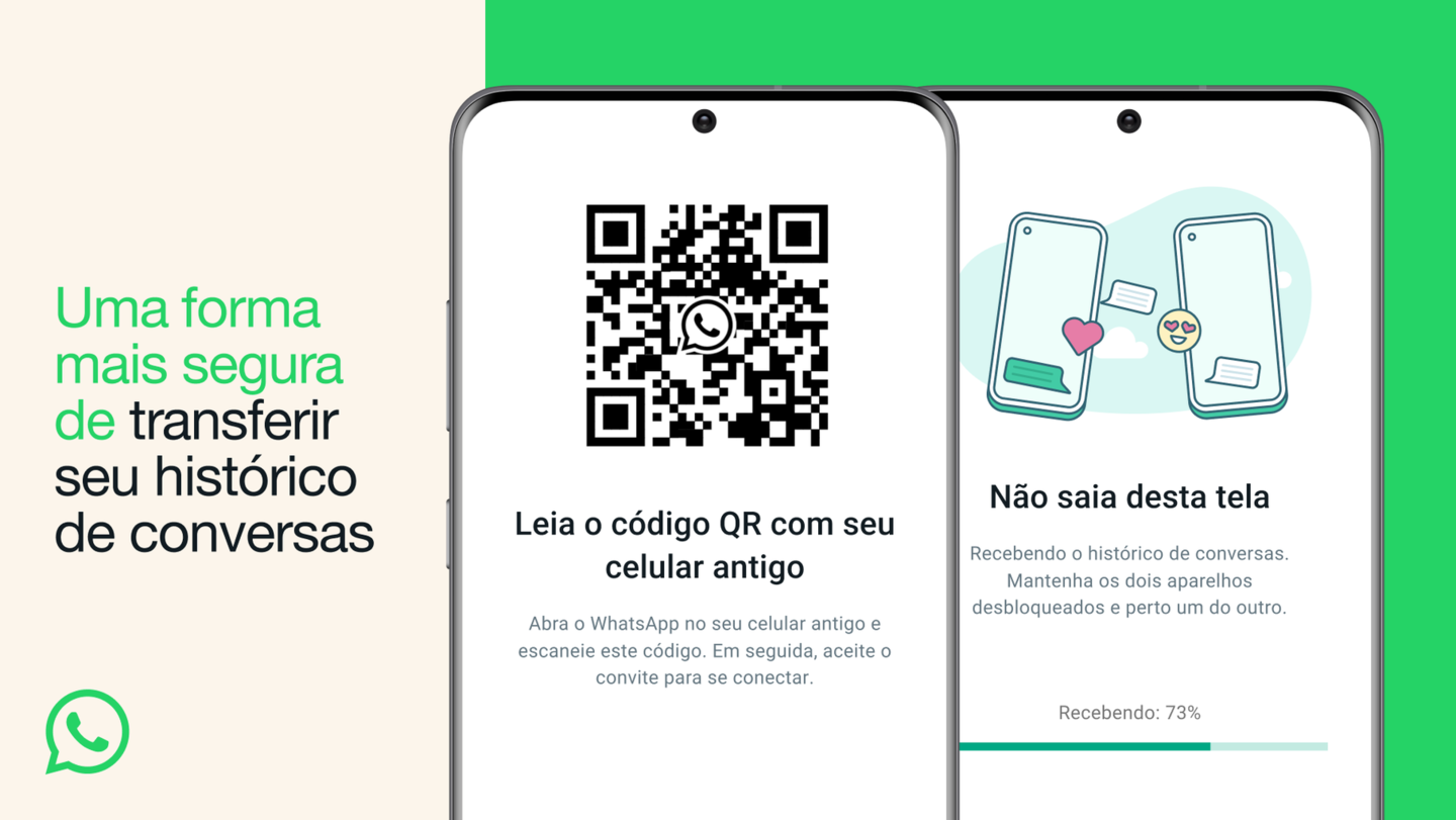 Novo recurso do WhatsApp permite transferir histórico de conversas via QR Code