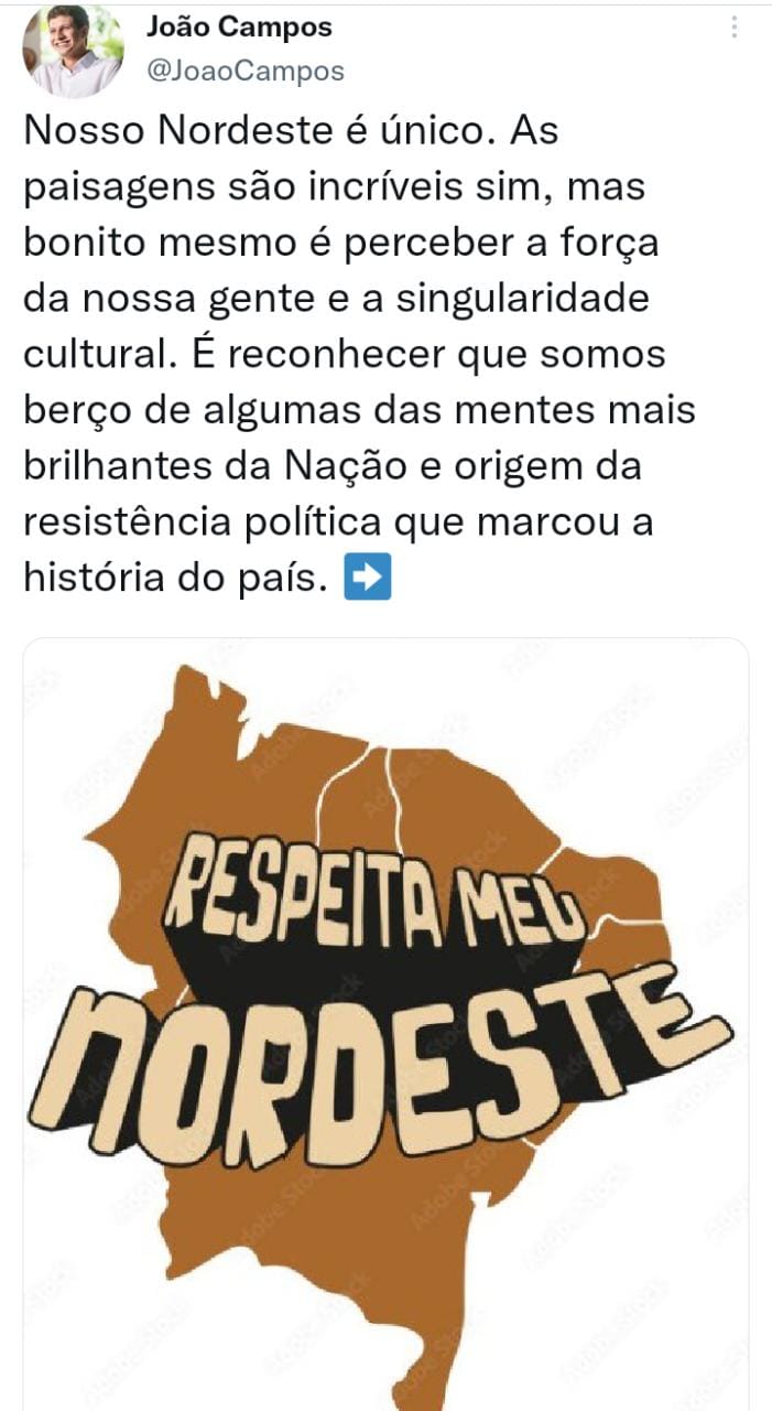 O prefeito do Recife, João Campos (PSB), também se posicionou contra Romeu Zema. 