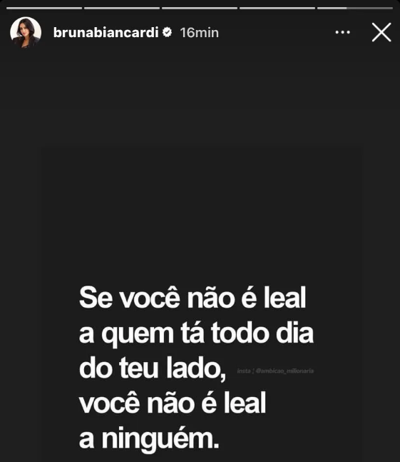 Story compartilhado por Bruna