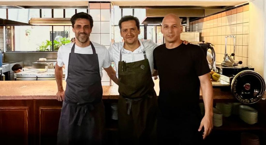 Guido Tassi, Jorge Vallejio e Pablo Rivero durante a Fiesta del Tomate