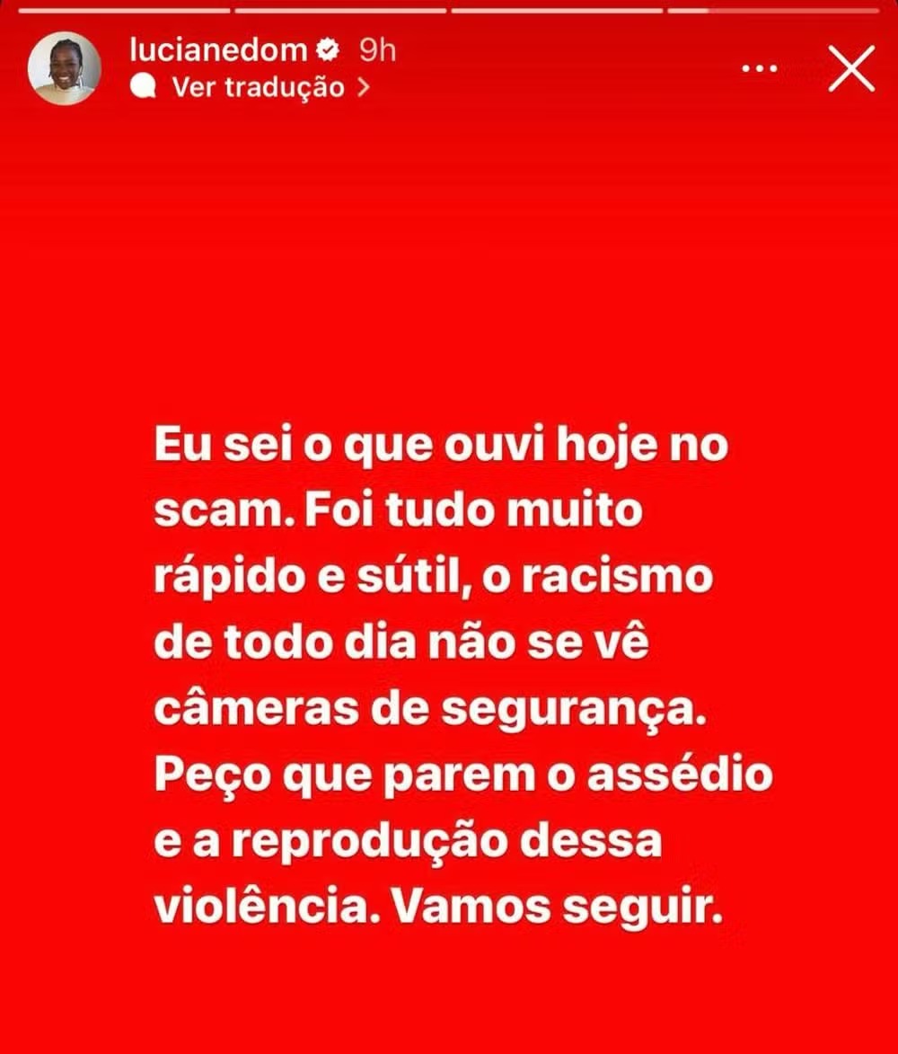 Luciane Dom se pronuncia nos stories após nota da Infraero