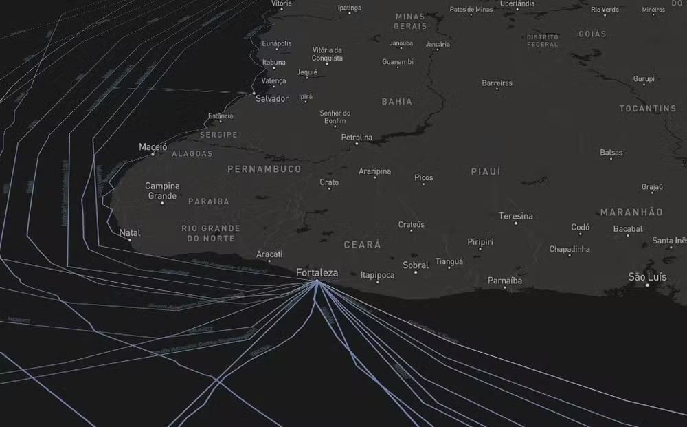 Hub de Fortaleza é o principal do país e recebe 17 cabos submarinos 