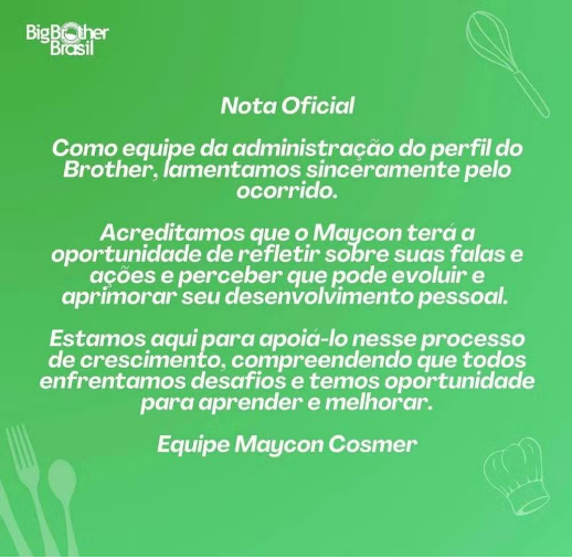 nota BB 24 Maycon Cosmer