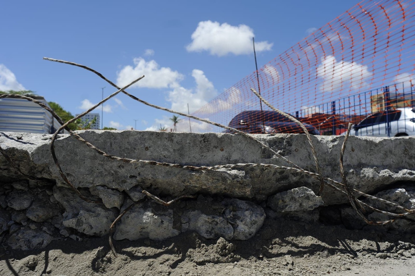 Obras no Viaduto Forte das Cinco Pontas, no Recife