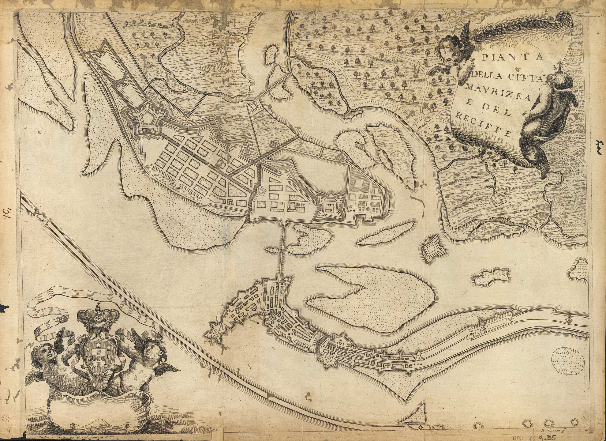 Planta da Cidade Maurícia, 1698. 