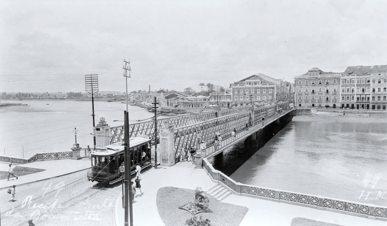 Bonde na Ponta da Boa Vista, década de 1910. 