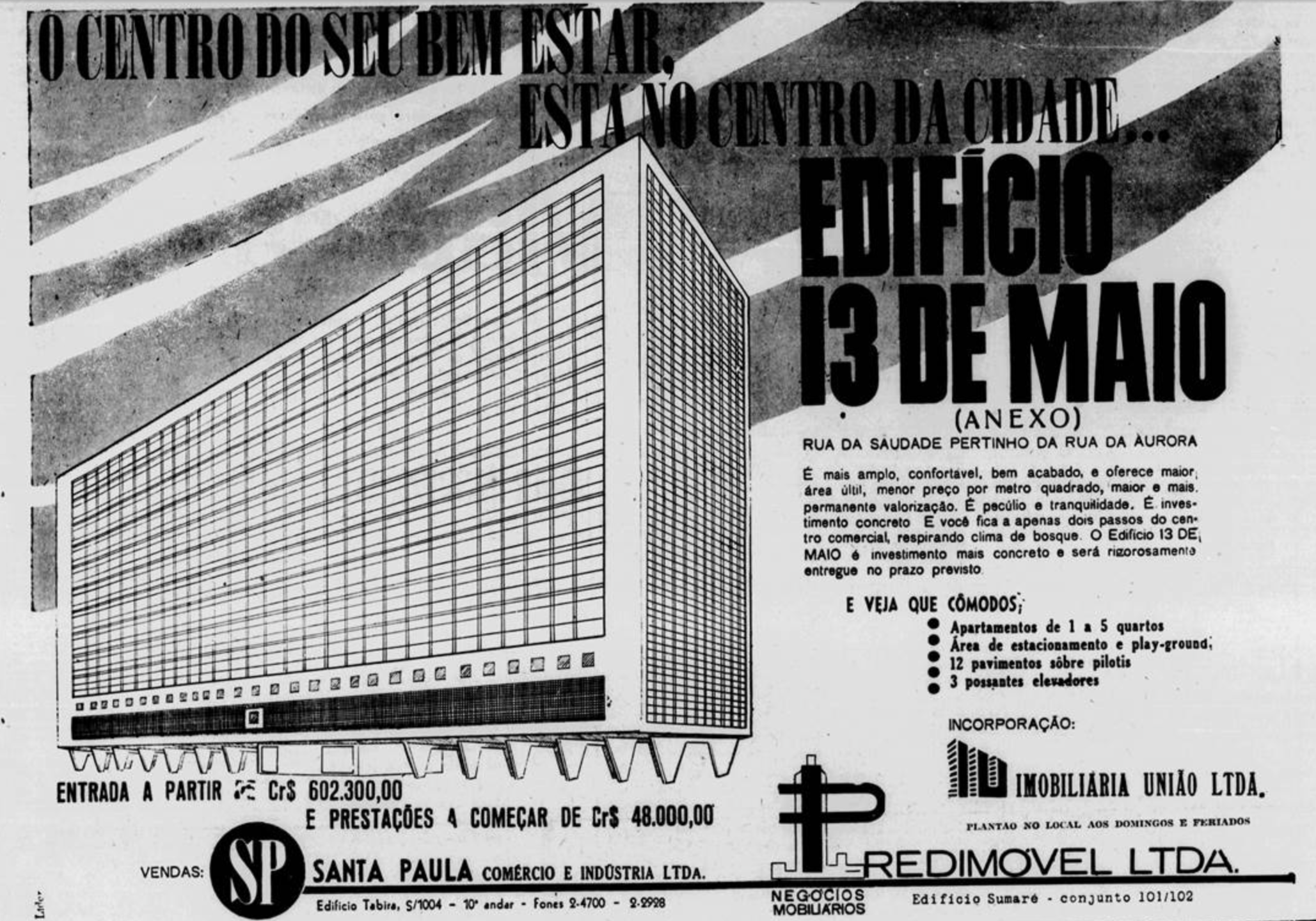 Recife Moderno - Edifício 13 de Maio, década de 1960. 