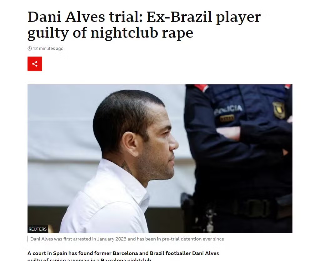 Caso Daniel Alves: repercussão intenacional