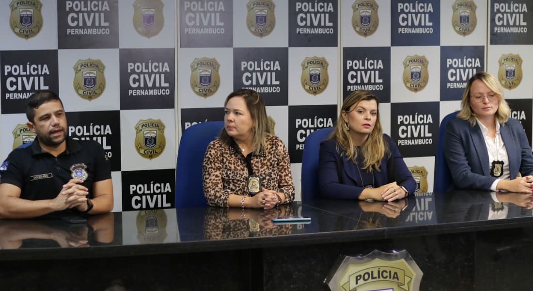 Coletiva da PCPE sobre o caso Pâmela Mirela, ocorrido em 2023, em Ipojuca