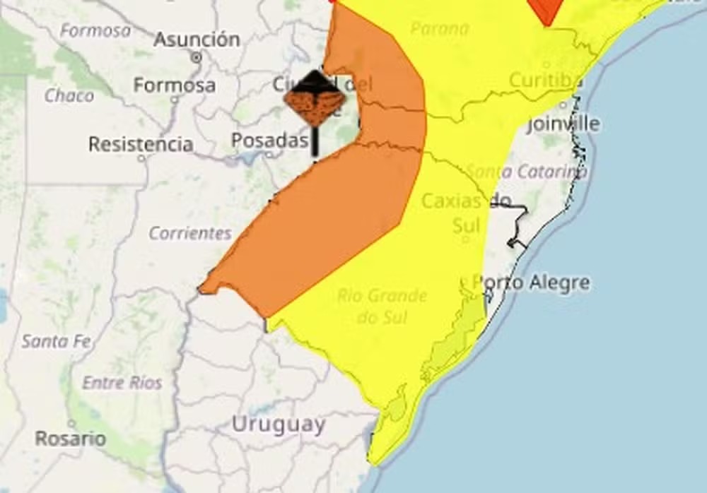 Inmet emitiu alertas laranja (tempestades) e amarelo (chuvas intensas) para praticamente todo o RS