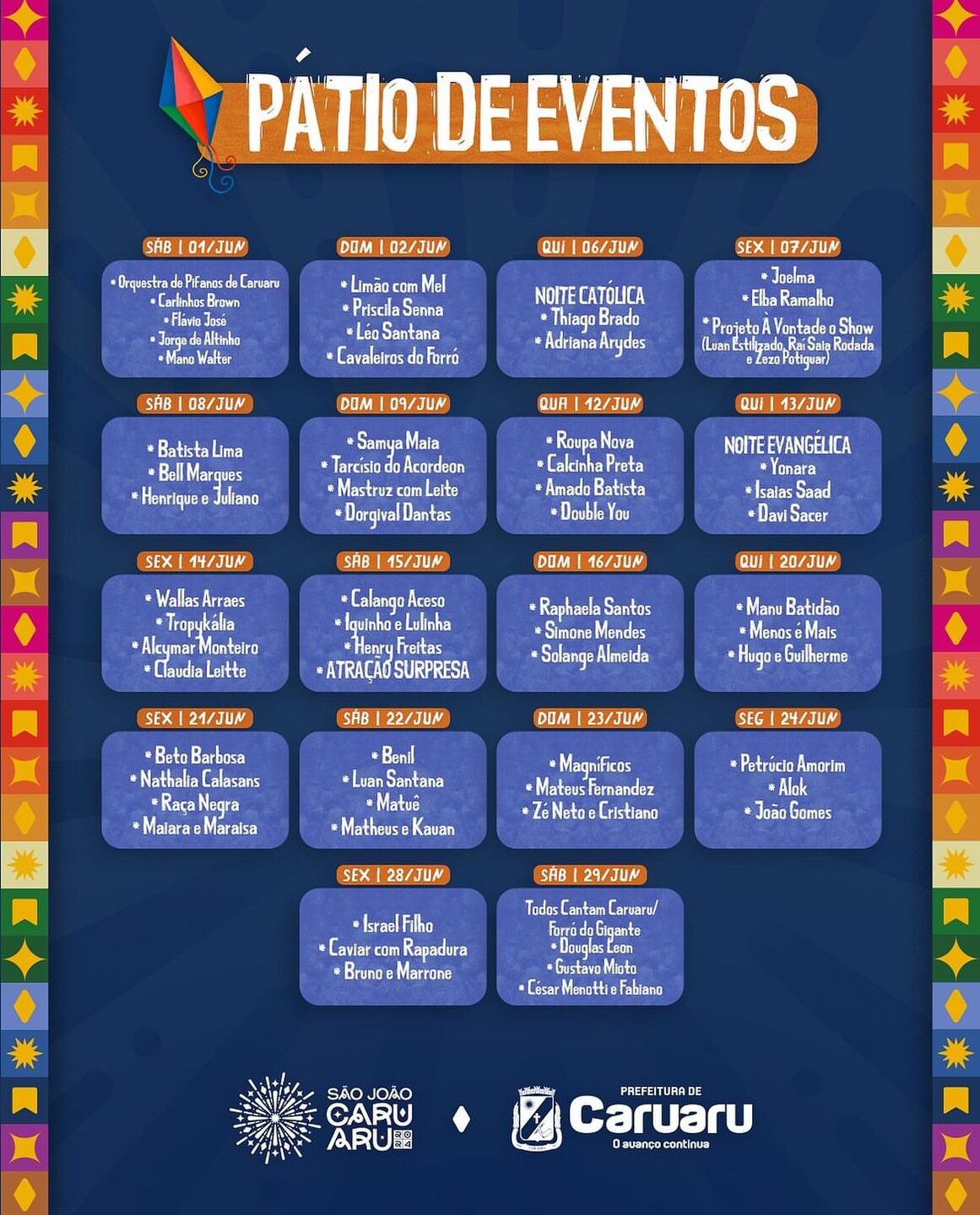 Programação Pátio de Eventos de Caruaru