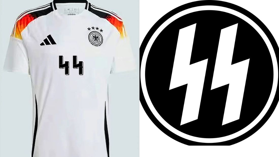 Semelhança do número 44 com o símbolo da Schutzstaffel