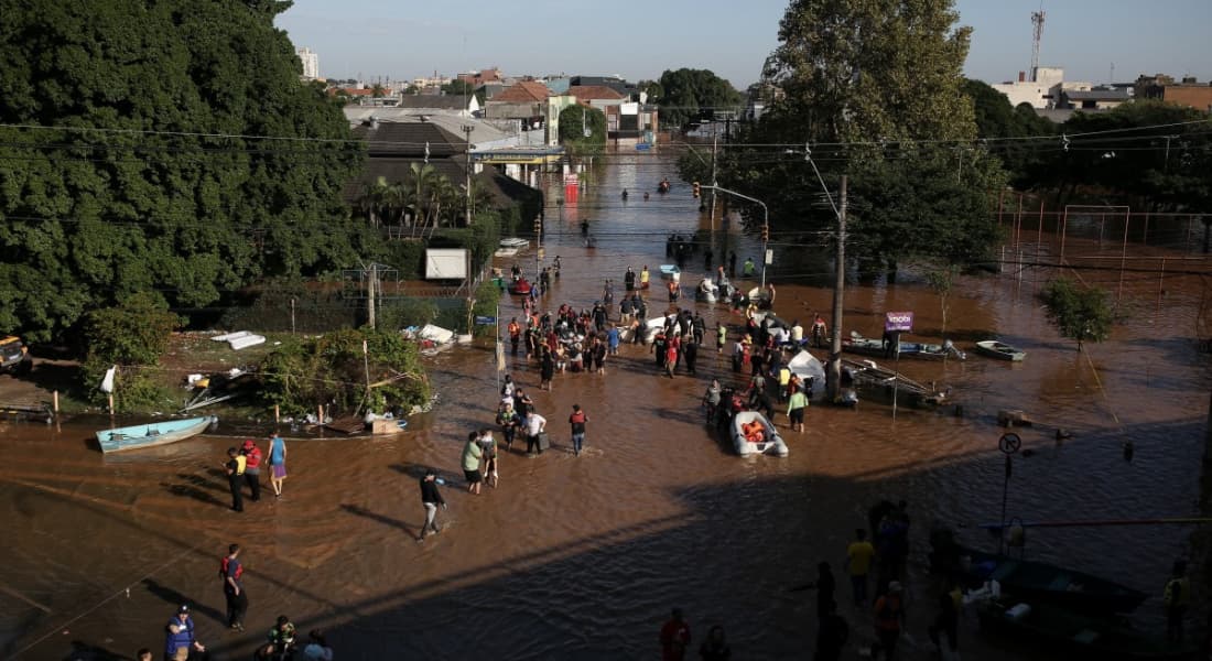 Município de São João, no Rio Grande do Sul, inundado