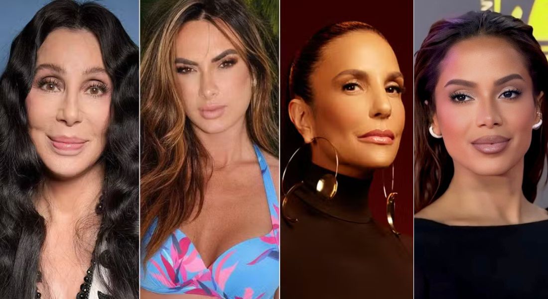 Cher, Nicole Bahls, Ivete Sangalo e Anitta (da esq. à dir.)