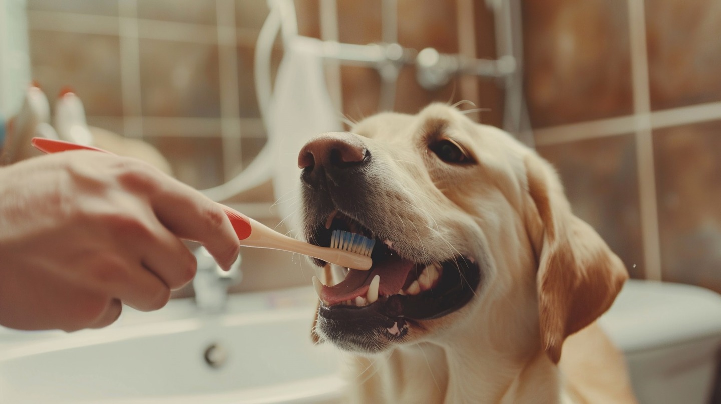 A escovação é uma prática que pode ser realizada cotidianamente com o pet