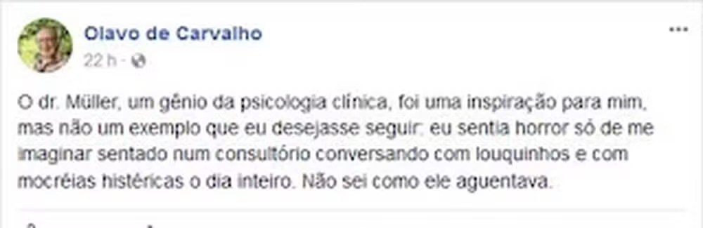 Post de Olavo de Carvalho