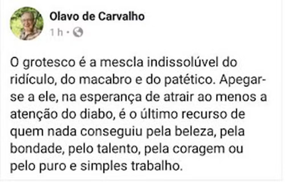 Post de Olavo de Carvalho