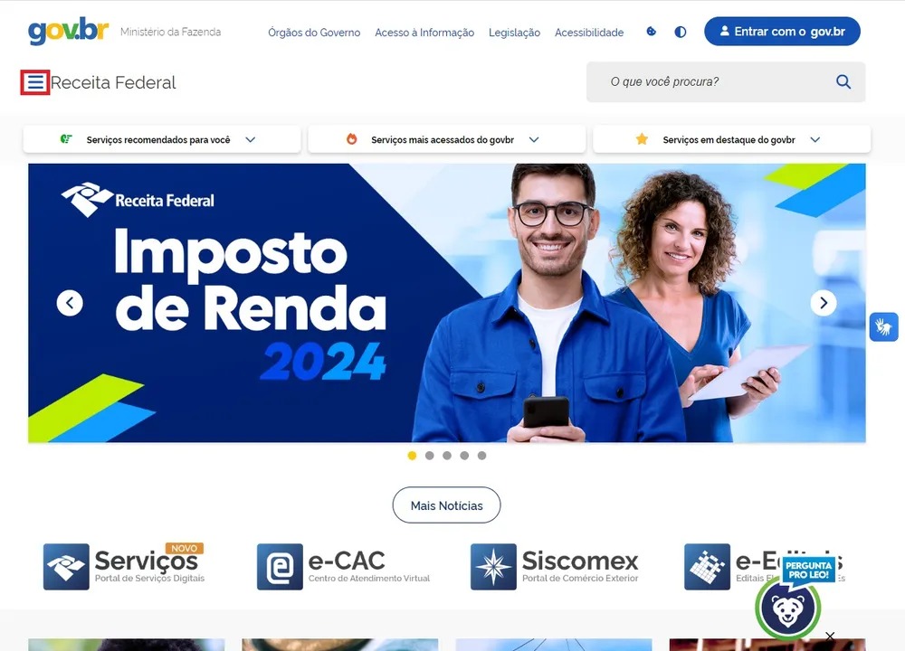 Site da Receita Federal 