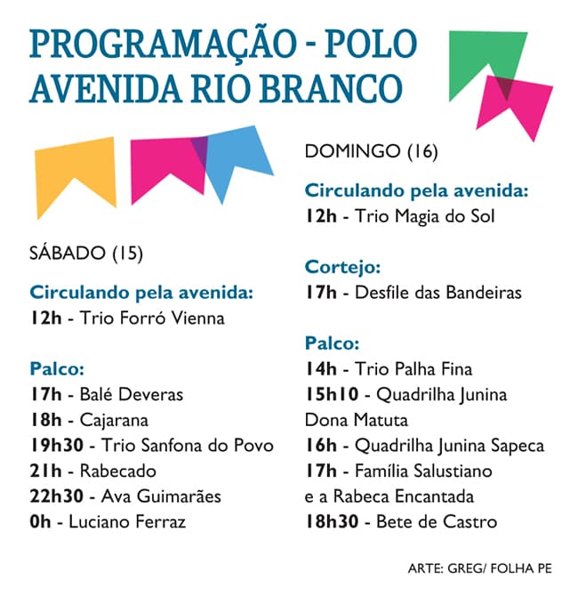 São João do Recife: programação do polo da avenida Rio Branco