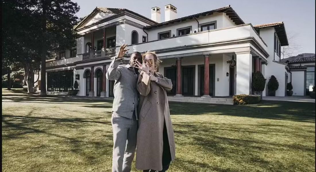 Adele e o marido, Rich Paul, na nova casa