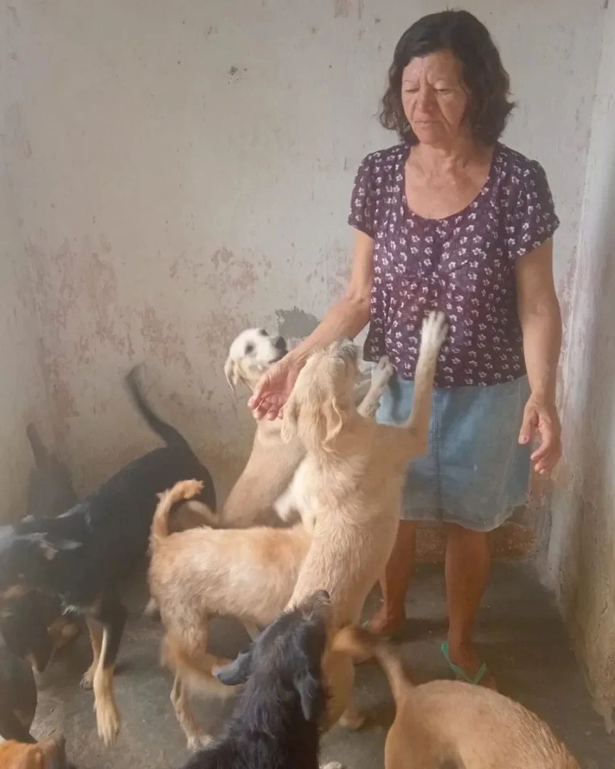 Cristina, que recebe apenas a renda do bolsa família, cuida dos animais de pessoas amadas que morreram